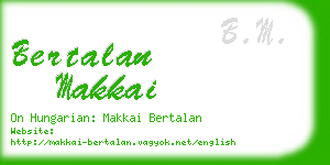 bertalan makkai business card